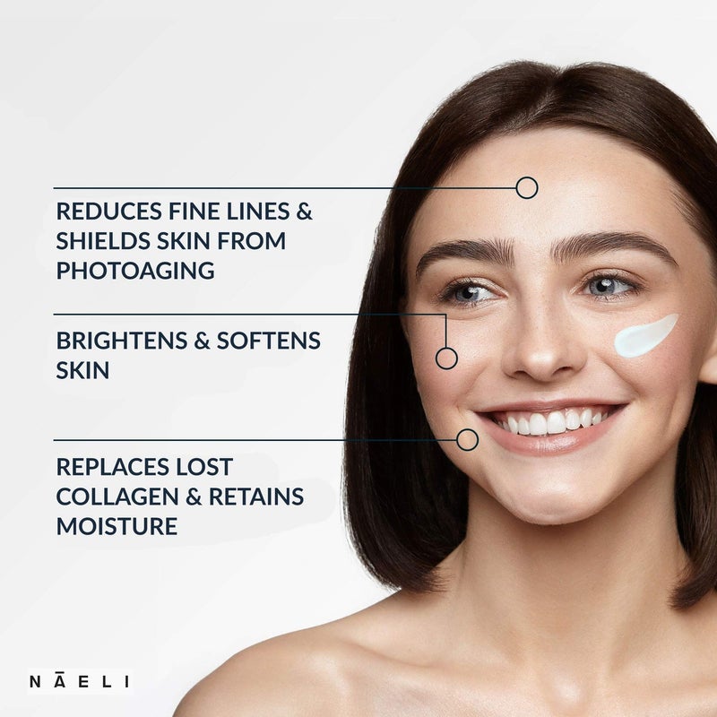 NAELI Face Moisturizer with SPF 30, Anti Aging Collagen & Peptide Cream, Reduces Wrinkles - Lightweight Skin Hydration with Hyaluronic Acid, Paraben Free & Non-Comedogenic Sunscreen, 3.4 oz - Image 2